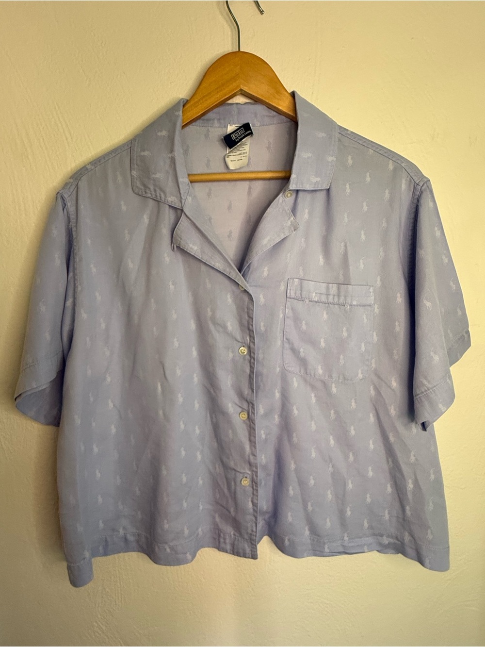 Classic Light Blue Short Sleeve Button-Up Shirt